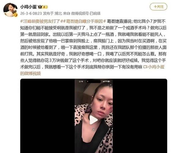 葛荟婕自曝被小7岁男友当众扇耳光 梁老师陷家暴风波揭娱乐圈情感伤疤