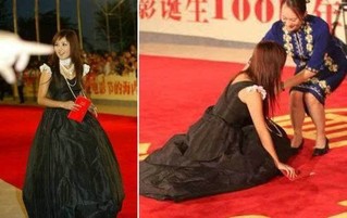 女星摔倒 红毯摔倒 明星走红毯摔倒_女明星台阶摔倒